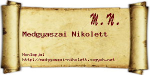 Medgyaszai Nikolett névjegykártya